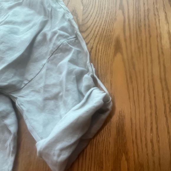 Rosemarie Made In Italy 100% Linen Taupe Minimalist Roll Tab Sleeve Dress M - Picture 10 of 10